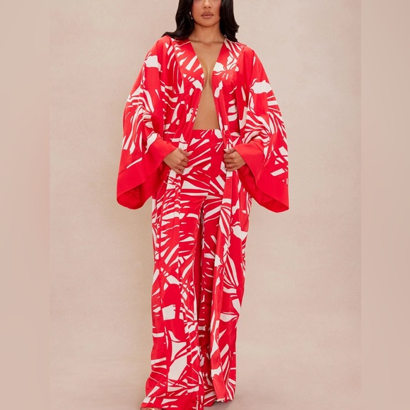 Fashion Nova Pants - Fashion Nova Satin Kimono NWT